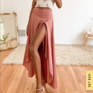 O'Neill Pink High-Slit Maxi Skirt